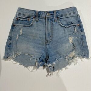 Abercrombie & Fitch Light Blue Distressed Jean Shorts